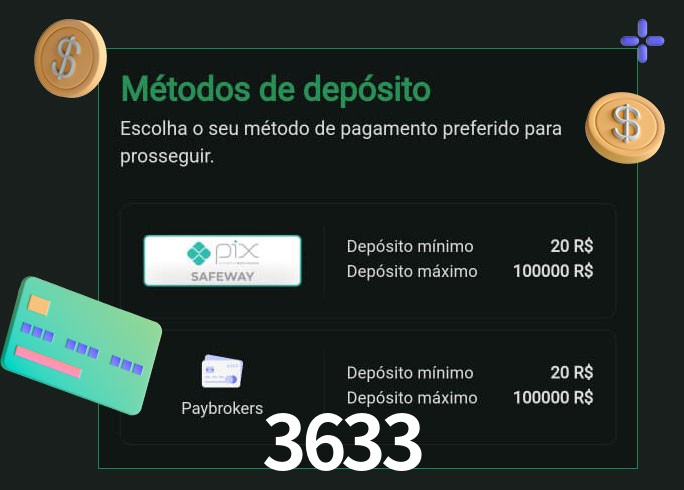 O cassino 3633 oferece uma grande variedade de métodos de pagamento